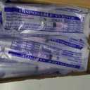 100 Pack 3ml 3cc Plastic Luer Lock Syringe with 18Gauge and Cap, Individually Sealed Wrapped, for Scientific Labs, Measuring Liquid, Refilling or Dispensing