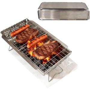 16x9 in Small Portable Charcoal Grill, Small Fire Pit