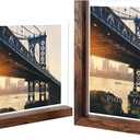 Lavezee 8x10 Picture Frames Set of 2, Rustic L Shaped Double Sided Frame for 8 by 10 Photo, Made of Brown Base and HD Tempered Glass Covers for Table Top Display