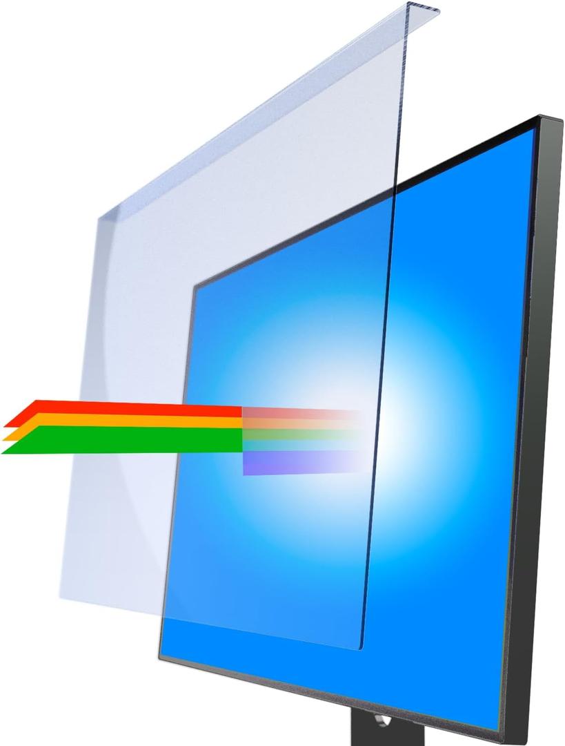 Anti Blue Light Screen Protector for 20, 20.2, 21.5, 21.6, 22 Inches - 16:9 / 16:10 Aspect Ratio Computer Monitor Hanging Type Blue Light Blocking Filter Anti Scratch Eye Protection Shield for Desktop Computer