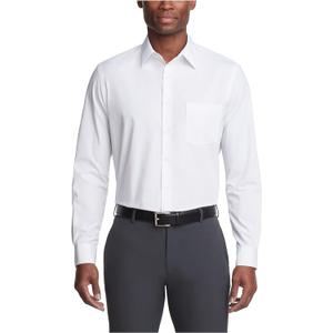 Van Heusen Men's Dress Shirt Regular Fit Poplin Solid (17.5" Neck 32"-33" Sleeve, White)