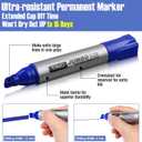 Fuutreo 32 Pcs Jumbo Permanent Markers Bulk Large Chisel Tip Permanent Markers Waterproof Jumbo Pens Quick Drying Office Supplies(Blue)