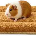 Guinea Pig Bed 3D Snow Fleece Rabbit Bed Washable Bunny Beds Hamster Bedding Mats Soft & Warm for Indoor Small Animal Bed Orange 10111 Inchh