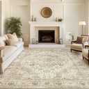 10x14 Area Rugs for Living Room - Large Washable Rug with Non-Slip Backing, Super Soft Vintage Carpet for Bedroom, Ultra-Thin Farmhouse Indoor Area Rug Home Decor