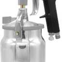HVLP Spray Gun Air Paint Siphon Feed Sprayer 1.8mm Nozzle 1000cc Capacity for Professional Painting Cars (Black Handle)