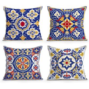 Bohemian Geometric Throw Pillow Covers, 18X18 inch Set of 4 Square Modern Outdoor Pillow Cases Decorative Cushion Covers, for Home Couch Sofa Car Decor