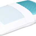 Comfort Revolution Blue Bubble Gel + Memory Foam Pillow, Standard (Pack of 1), White