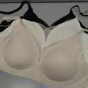 3-Pack Wireless Womens Bras No Underwire Push Up Padded Bra Support Bralette Ultra Comfort T-Shirt Everyday Bra, Size L