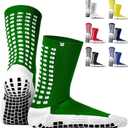 Lux Dual Grip Socks - Soccer Grip Socks for Men and Women. GripArray Performance & Comfort, L, Green