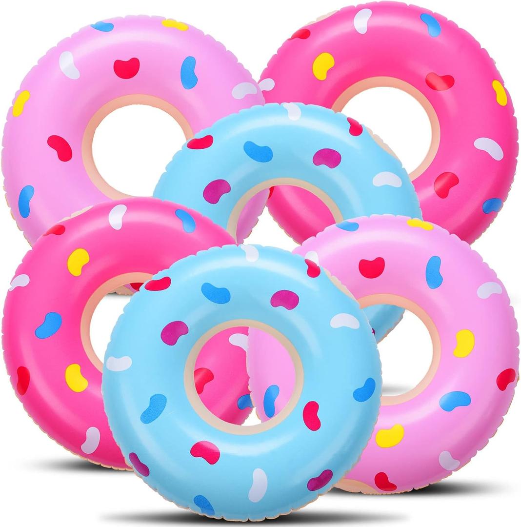Civaner Mini Inflatable Donuts Party Decorations Blow up Donut Swimming Pool Floats Multicolored Inflatable Doughnut Tubes for Adults Birthday Party Decoration Beach Pool (Pack of 6) Civaner Mini Inflatable Donuts Party Decorations Blow up Donut Swimming Pool Floats Multicolored Inflatable Doughnut Tubes for Adults Birthday Party Decoration Beach Pool (Pack of 6)
