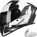 Full Face Motorcycle Helmet DOT Approved for Adults, Lightweight Street Bike Helmet with Ventilation, All-Season Riding Gear, Removable Washable Liner, Stylish Design for Men and Women, X-Large