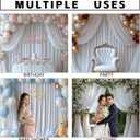 10x10FT White Backdrop Curtains for Wedding Parties, Wrinkle Free Photo Backdrop Curtains for Wedding Birthday Party Baby Shower, Fabric Drape with Rod Pockets 5ft x 10ft, 2 Panels