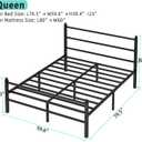 Queen Bed Frame with Headboard and Footboard, 14 Inch Metal Platform Bed Frame Queen Size with Steel Slat Support, No Box Spring Needed, Noise Free, Easy Assembly,