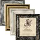 5x5 Picture Frames Set of 4- Rustic Retro Photo Frame with Real Glass Wall Mount and Tabletop Display Family Friends Wedding Gift (ps-Mix Color-4pcs)