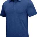 KEFITEVD Mens Polo Shirt Golf Short Sleeve Dry Fit Breathable | Quick dry, Moisture Wicking, Stretchy, Classic Fit with Striped Collar, Breathable, for Golf, Tennis, Fishing, Outdoor Sports (XXL)