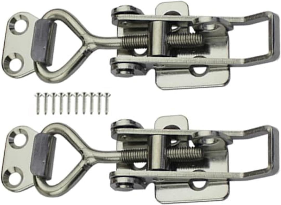 SYINE Adjustable Buckle Cabinet Boxes Lever Handle Toggle Catch Latch Lock with Screws,2 Pcs (3S,Range:126-148mm)