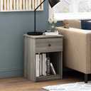 Furinno Tidur Nightstand, 1-Pack, French Oak Grey, 1-Pack Knob, 15.67"D x 17.72"W x 24.14"H