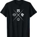 Cardinal Virtues of Stoicism T-Shirt, (Black, Large)