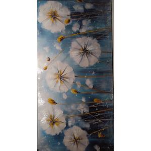 CANEITO Wall Art Living room, Large 60 x 30 Inch Artwork for Walls, Vintage Floral Color Wall Art for Bedroom Bathroom, White Dandelion Botanical Picture for Home Decor