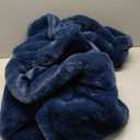 UGG Euphoria Faux Fur Throw Blanket, Soft Warm Throw Blankets for Couch or Bed, Luxury Bedroom Decor, Giftable Fuzzy Blankets, Machine Washable, 50-inch x 70-inch, Indigo Blue