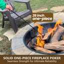 One-Piece Fire Poker for Fire Pit Outdoor 26in Manganese Steel