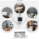 BRAINWAVZ Mini Circular Corner Shelf Mount for Security Cameras, Baby Monitors, Speakers, Plants & More, Universal Holder, Strong Adheasive, No Mess, Screwless (White)