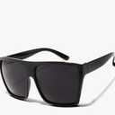 Oversized Flat Top Trendy Square Trapezoid Shape Fashion Mens Womens Sunglasses 3 Pcs