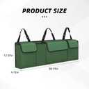 Car Trunk Organizer, Backseat Hanging Large Storage with Adjustable Straps, Waterproof PVC Collapsible Cargo Bag, Car Interior Accessories for Auto SUV MPV (Green)