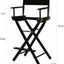 Casual Home Director's Chair ,Black Frame/Black Canvas,30" - Bar Height, 30 in