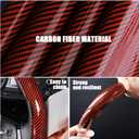 Carbon Fiber Steering Wheel Covers 3 Piece Clip on Steering Wheel Cover (Red)