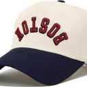 3D Embroidered Upside Down City Baseball Hat ，Adjustable Football Hat for Men Women Game Day Apparel Gifts (White, M)