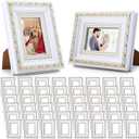 12 Pcs 2 x 3 Inch White Small Picture Frames Bulk Mini Vintage Antique Ornate Retro Baroque Photo Frames with Backboard for Wall Hanging Tabletop Home Decor Wedding Christmas Display White, 12