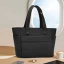 I IHAYNER Tote Bag for Women Lightweight Quilted Puffy Shoulder Handbag for Travel Work with Functional Compartments
