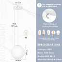 KoKo&Yukina 10 Inch Pendant Light White Globe Pendant Lights Kitchen Island Mid Century Light Fixture Adjustable Globe Pendants Lights with Milky White Glass Shade for Dining Room Living Room