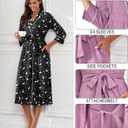 PrinStory Womens Robe Long Knit Bathrobe Lightweight Soft Robes Ladies Bath Robe (XL)