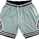 Men Basketball Shorts Graphic Mesh Drawstring Retro Sport Workout Gym Running Athletic Shorts (Medium, Co 5)