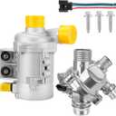 11517586925 Electric Engine Water Pump &11537536655 Thermostat Compatible with BMW 128i 323i 323xi 328i 330i 525i 528i 528xi 530i 530xi X3 X5 Replace#11517563183 11517546994 11517586924