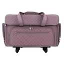 Everything Mary XXL Rolling Sewing Machine Case – Purple Quilted Craft Bag with 4 Wheels – Spacious Storage Organizer with Pockets for Sewing & Craft Supplies