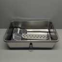Enclosed Stainless Steel Cat Litter Box with Lid, XL Metal Litter Box for Big Cats, Extra Large Cat Toilet with High Side, Non-Stick, Anti-Leakage, Odorless, with Cats Litter Mat & Litter Scoop (XL-23.6"x15.7"x15.7")