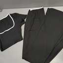 Verdusa Women's 2 Piece Comfy Sets Micro Crop T Shirts with Flare Pants Athleisure Pilates Outfits Black X-Small
