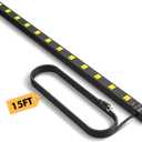 12 Outlet Industrial Long Power Strip Wide-Spaced Outlets with 15Ft Cord
