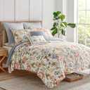 Levtex Home - Maileen Quilt Set - King Quilt and Two King Shams - Floral - Bright Multi Color - Quilt (106x92in.) and Shams (20x36in.) - Reversible - Cotton, King/Cal King Quilt