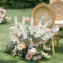 16Pcs White Delphinium Artificial Flowers 33.5'' Long Stem Silk Larkspur Flowers Bulk Faux Silk Flowers for Tall Vase Wedding Table Centerpieces Home Garden Outdoor Decor, White