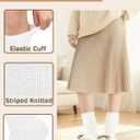 2 x Chalier 3 Pairs Wool Socks for Women Winter Slouchy Boot Socks Thick Warm Long Hiking Scrunch Crew Sock (Ivory White)