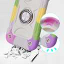 Omio Compatible with iPhone 12 Pro Max Case with Ring Stand, Heavy Duty Case for Women Men Military Grade Shockproof Phone Case with Magnetic Car Mount for iPhone 12 Pro Max 6.7 Inch, Rainbow Beige