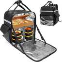 Trunab Insulated Food Delivery Backpack with 2 Side Support Boards and 3 Inner Spaces, Waterproof Delivery Bag Keep Hot/Cold for Bike Delivery, Uber Eats, PostMates, Outdoor Activities, Large