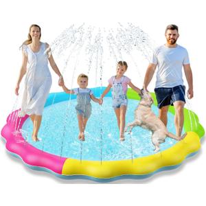 Jasonwell Splash Pad Sprinkler for Kids Splash Play Mat Outdoor Water Toys Inflatable Splash Pad Baby Toddler Pool Boys Girls Children Outside Backyard Dog Sprinkler Pool Age 1 2 3 4 5 6 7 8 9 XXL