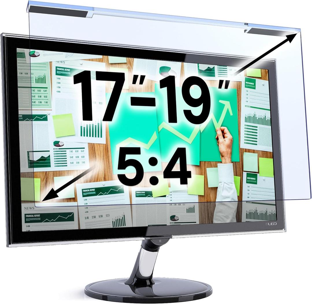 VINTEZ Blue Light Screen Protector for 17, 17.1, 18.1, 19 Inch Computer Monitor and Laptop Anti-UV Blue Light Blocking Film for Desktop PC, Eye Protection Filter, 15.3" x 12.6", 1 Pack