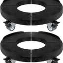 W B D WEIBIDA Trash Can Dolly Wheels Round Cart Heavy Duty, Adjustable 15-19 Inch Drum Dollies Multi Functional Plastic Barrel Roller Holds up to 440lbs, 2 Pack