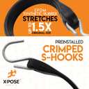 Rubber Bungee Cords with Hooks - Black EPDM Synthetic Heavy-Duty Rubber Tie Down Straps for Outdoor, 31 inch 10 Pack (47" Max Stretch) Tarp Covers, Canvas Canopies, Motorcycle, Cargo - Xpose Safety